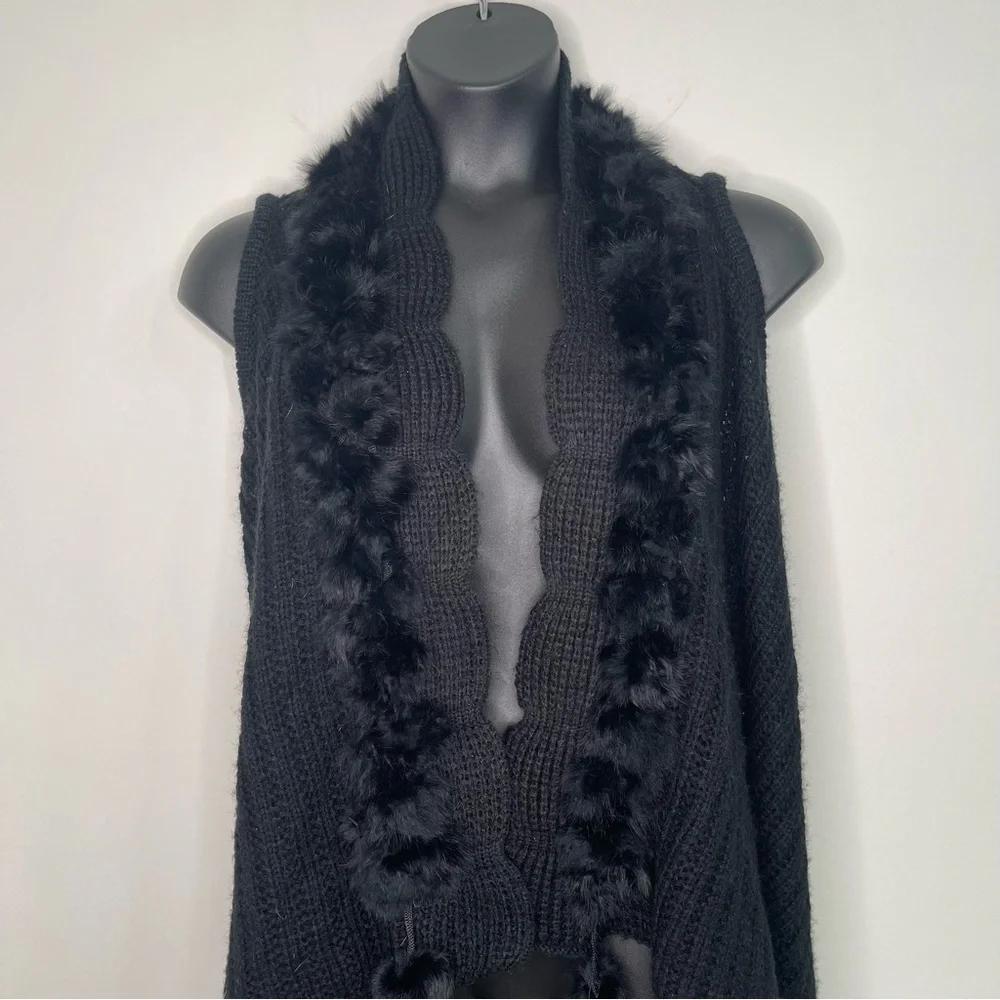 Adore Faux Fur Wool Asymmetrical vest in size Small